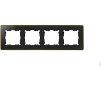 Рамка Simon декоративная, 4 поста, Select, S82 Detail, графит-золото 8201640-242