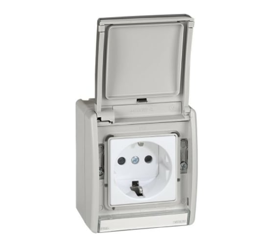 Рамка Simon с открывающейся крышкой под механизмы S27, IP55, S44 Aqua, серый 4400092-035