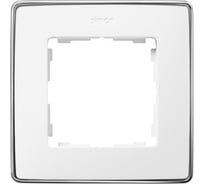 Рамка Simon декоративная, 1 пост, Select, S82 Detail, белый-хром 8201610-244