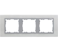 Рамка Simon декоративная, 3 поста, S82 Nature, Металл, матовая сталь-алюминий 82937-34