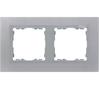 Рамка Simon декоративная, 2 поста, S82 Nature, Металл, алюминий-алюминий 82927-33