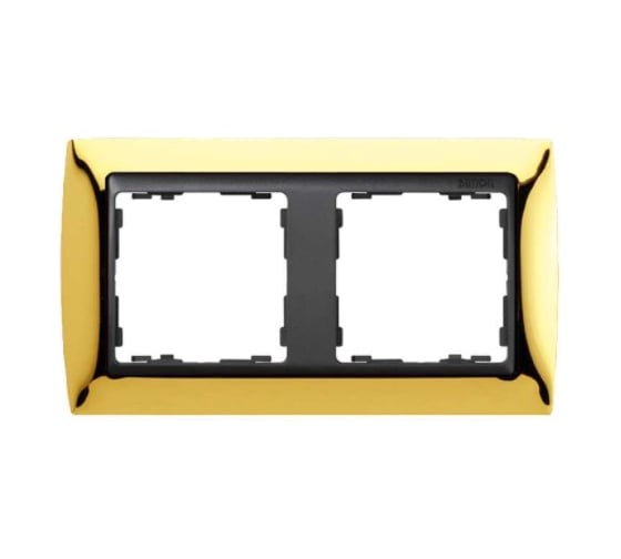 Рамка Simon декоративная, 2 поста, S82, золото-графит 82824-66 1