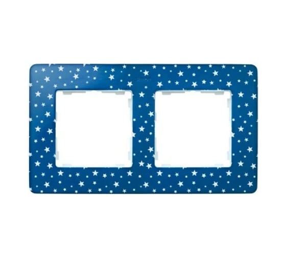 Рамка Simon декоративная, 2 поста, Original, S82 Detail, индиго в белые звёзды-белый 8200620-221 1