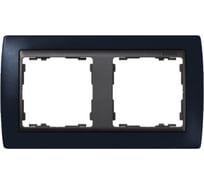 Рамка Simon декоративная, 2 поста, S82, графит-графит 82822-32