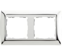 Рамка Simon декоративная, 2 поста, S82, хром-белый 82624-63