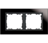 Рамка Simon декоративная, 2 поста, S82 Nature, Стекло, чёрный-графит 82827-32
