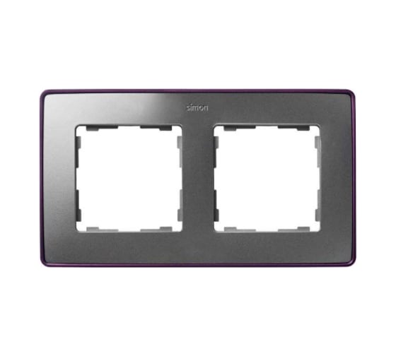 Рамка Simon декоративная, 2 поста, Select, S82 Detail, алюминий-фиолетовый металлик 8201620-254 1