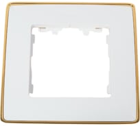 Рамка Simon декоративная, 1 пост, Select, S82 Detail, белый-золото 8201610-245