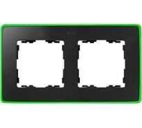 Рамка Simon декоративная, 2 поста, Select, Neon, S82 Detail, графит-зелёный 8201620-260