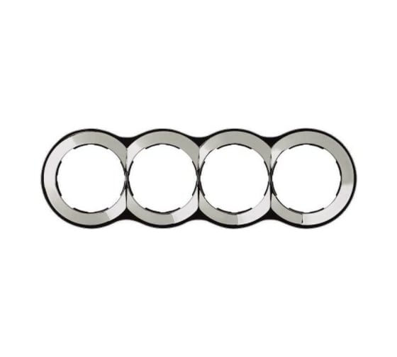 Декоративная рамка Simon 4 поста, круг в круге, S88, хром 88640-33 1