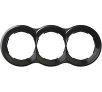 Рамка Simon декоративная, 3 поста, круг в круге, S88, графит 88630-38