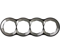 Рамка Simon декоративная, 4 поста, круг в круге, S88, воронёная сталь 88640-35