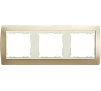 Рамка Simon декоративная, 3 поста, S82, шампань-слоновая кость 82734-34