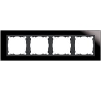 Рамка Simon декоративная, 4 поста, S82 Nature, Стекло, чёрный-графит 82847-32