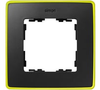 Рамка Simon декоративная, 1 пост, Select, Neon, S82 Detail, графит-жёлтый 8201610-262
