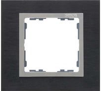 Рамка Simon декоративная, 1 пост, S82 Nature, Металл, чёрная сталь-алюминий 82917-38