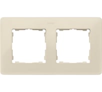 Декоративная рамка Simon, 2 поста, Original, слоновая кость, цвет основания - тростниковый сахар 8200620-031