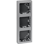 Вертикальная рамка Simon S73 Loft, 3 поста, 75х217мм, алюминий 73631-63