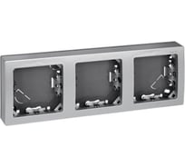 Горизонтальная рамка Simon S73 Loft, 3 поста, 75х217мм, алюминий 73630-63