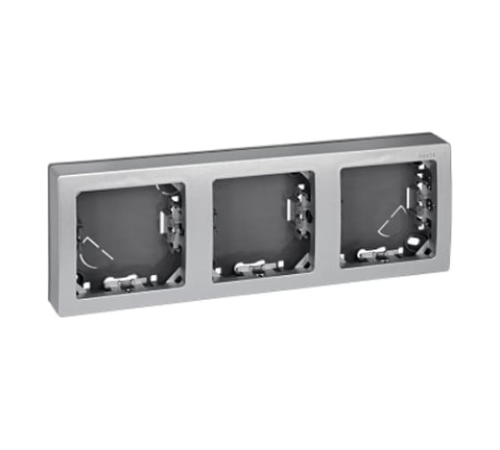 Горизонтальная рамка Simon S73 Loft, 3 поста, 75х217мм, алюминий 73630-63 1