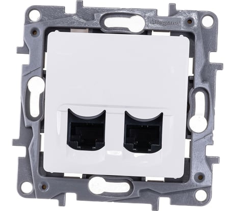 Розетка Legrand компьютерная двойная RJ45 категория 5e UTP Legrand Etika белый 672255