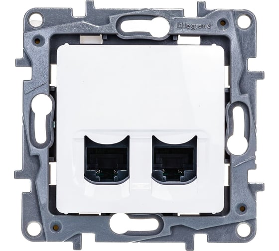 Розетка Legrand компьютерная двойная RJ45 категория 5e UTP Legrand Etika белый 672255