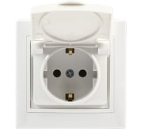 1-местная розетка Smartbuy с заземлением с крышкой 16А белая Венера SBE-01w-16-S1-1ZK