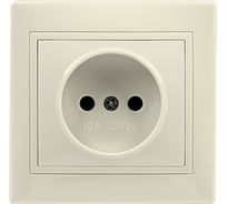 1-местная розетка Smartbuy без заземления 10А бежевая Венера SBE-01i-10-S1-N