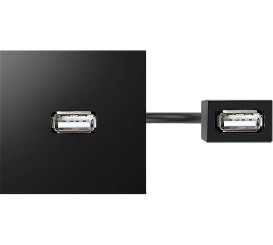 Проходной модуль с адаптером USB мама/мама Simon, черный, 400 40001191-038