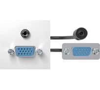 Проходной модуль с адаптером VGA + MiniJack мама/мама Simon, белый, 400 40000191-030