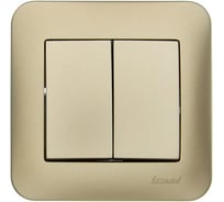 Выключатель двойной Lezard ASTI золото 7081-3636-101