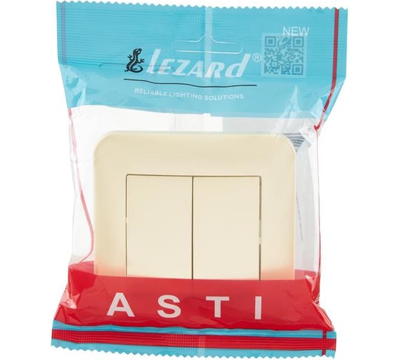 Выключатель двойной Lezard ASTI жемчужно-белый перламутр 7081-3030-101