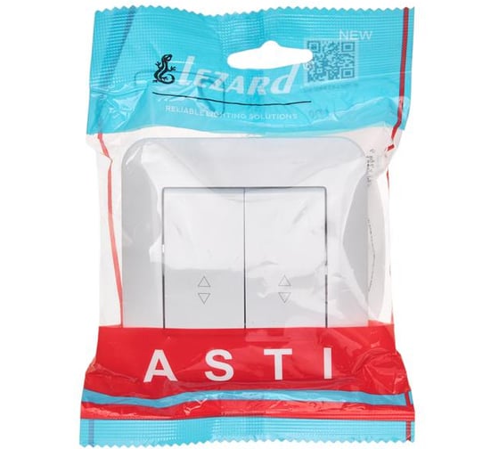 Выключатель проходной Lezard ASTI двойной белый 7081-0202-106
