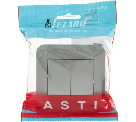 Выключатель двойной Lezard ASTI платина 7081-3535-101