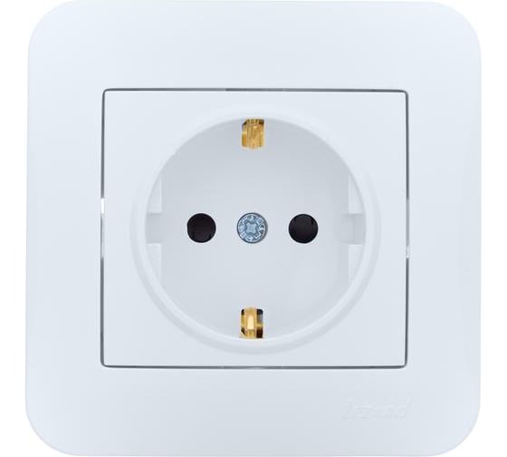 Розетка с защитой от детей Lezard ASTI ПБТ, белая 7081-0202-124B