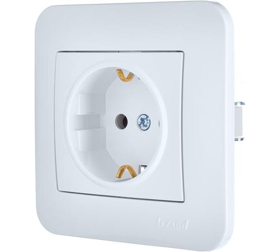 Розетка с защитой от детей Lezard ASTI ПБТ, белая 7081-0202-124B
