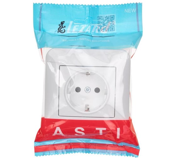 Розетка с защитой от детей Lezard ASTI ПБТ, белая 7081-0202-124B
