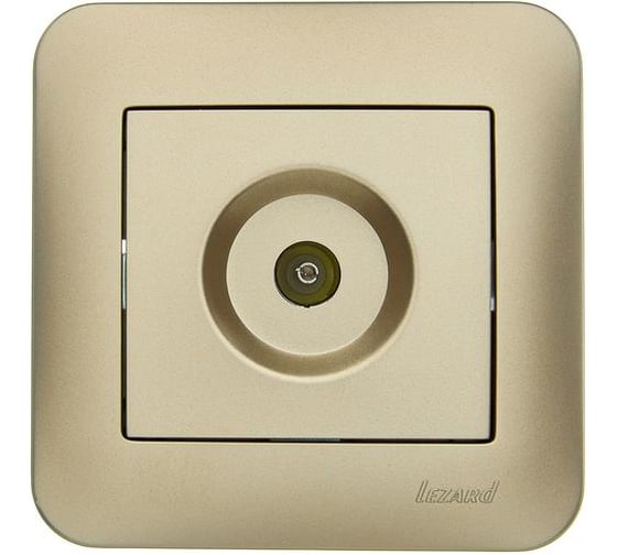 Розетка ТВ проходная Lezard ASTI золото 7081-3636-129