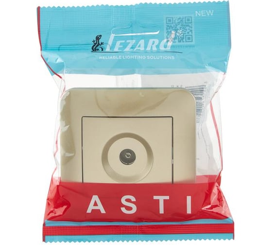 Розетка ТВ проходная Lezard ASTI золото 7081-3636-129