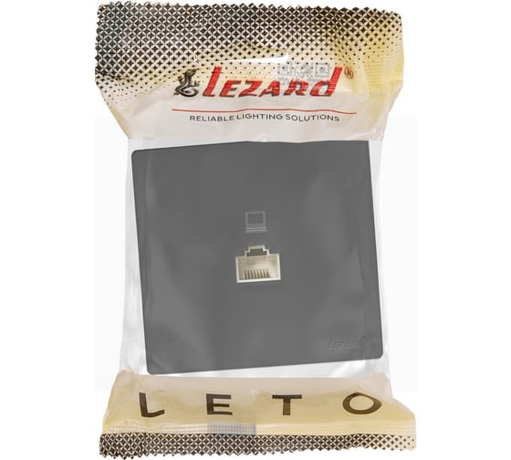 Розетка компьютерная Lezard LETO чёрный бархат 752-4200-139