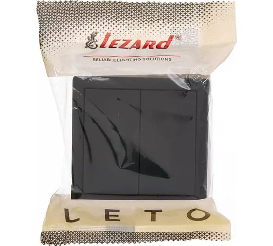 Выключатель двойной Lezard LETO чёрный бархат 752-4200-101