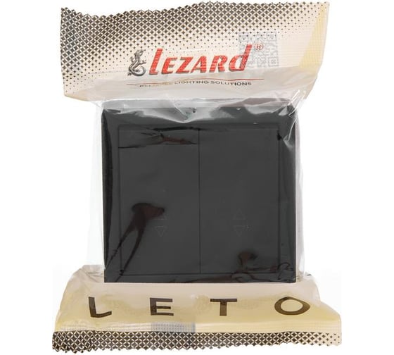 Выключатель проходной двойной Lezard LETO чёрный бархат 752-4200-106
