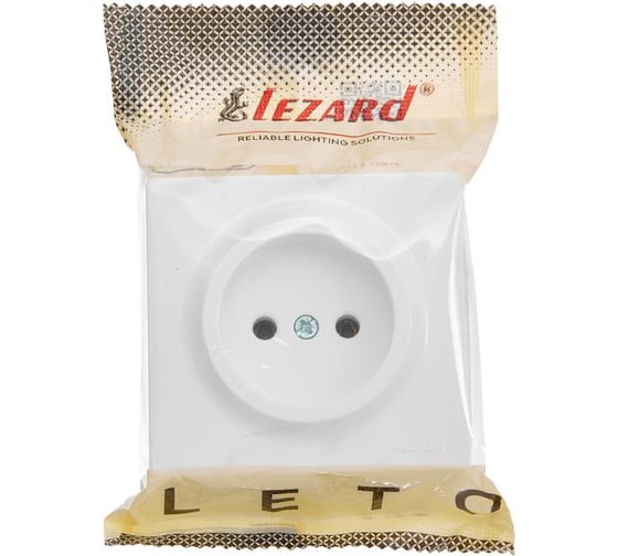 Розетка Lezard LETO без заземления, ПБТ, белый 752-0200-121B