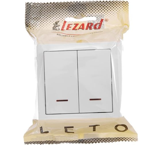 Выключатель двойной с подсветкой Lezard LETO белый 752-0200-112