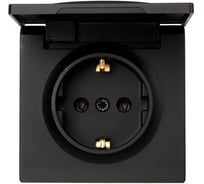 Розетка Lezard LETO с заземлением, с крышкой ПБТ, чёрный бархат 752-4200-123B