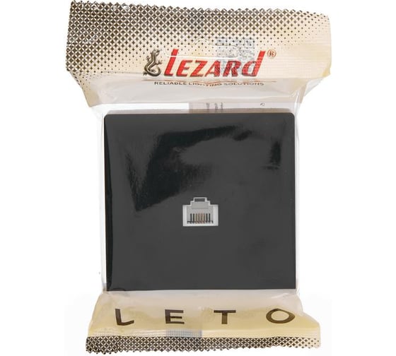 Розетка телефонная Lezard LETO евро, чёрный бархат 752-4200-137