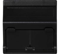 Наклонный адаптер Simon, на 2 RJ45 коннектора, защитные шторки, MD67, К45, графит KB80-14