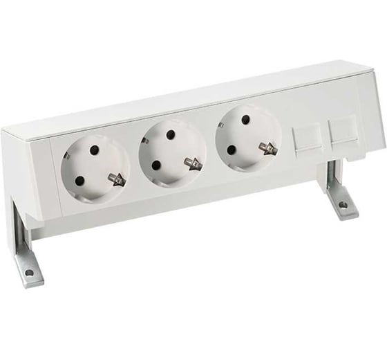 Настольный 4х-розеточный блок Simon, 3х2PE, 2хRJ45, белый, S400 42403020-130 1