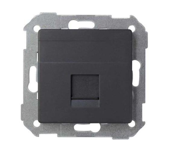 Адаптер Simon со шторками на 1 коннектор UTP RJ45, FTP RJ45, RJ12, AMP, S82, S82N графит 82005-38