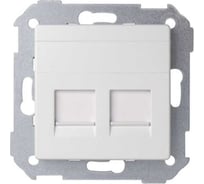 Адаптер Simon со шторками на 2 коннектора UTP RJ45, FTP RJ45, RJ12, AMP, S82, S82N белый 82006-30